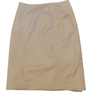 Van Heusen Beige Lined Knee Length Zip Back Straight Lined Pencil Skirt Size 4.